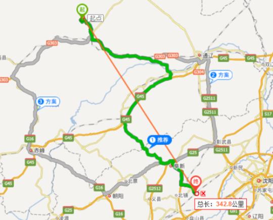 锦州到赤峰多少公里？