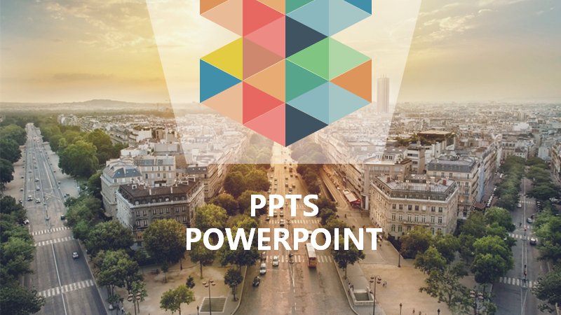 PPTS POWERPOINT 几何拼色通用商务演示PPT模板预览