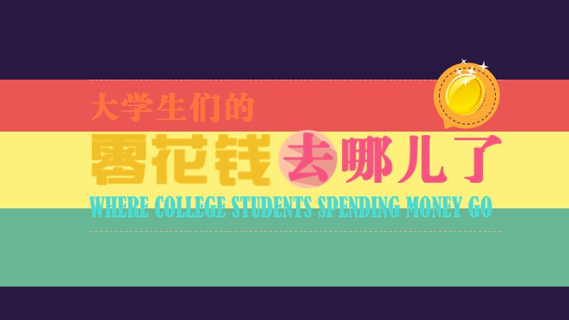大学生零花钱消费去向创意信息图PPT模板预览