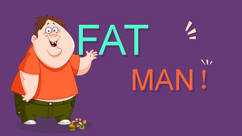 Fatman 胖纸幽默卡通演示模板 肥胖健康趣味图文 22页预览