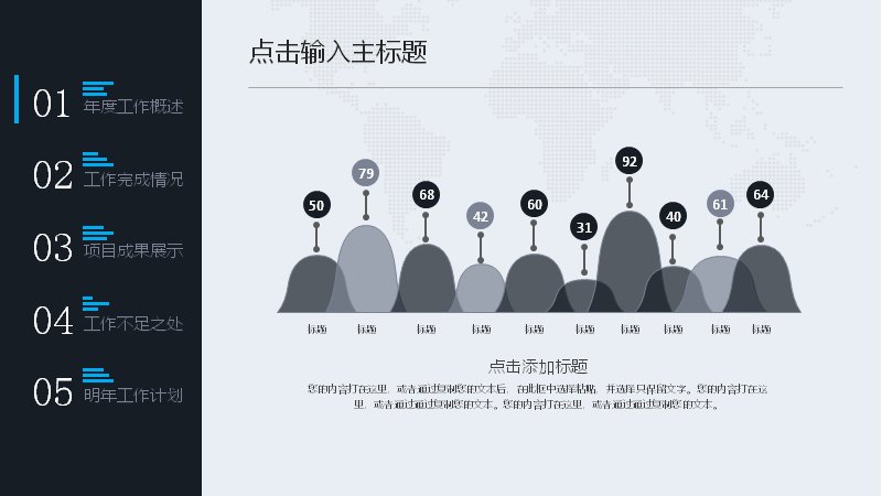 框架完整工作汇报年终总结PPT模板（深蓝科技风）预览