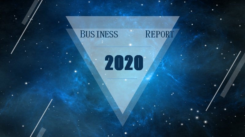 2020蓝色星空商务报告PPT模板（23页深蓝星云版式）预览