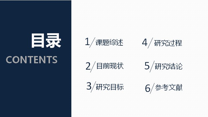 深蓝白简约学术风毕业论文答辩PPT模板（42页含数据对比页）预览