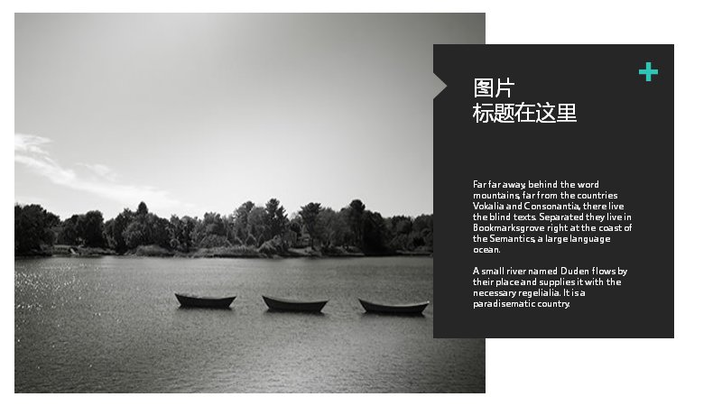黑白摄影风作品展示相册PPT模板（46页含环形与条形图表）预览