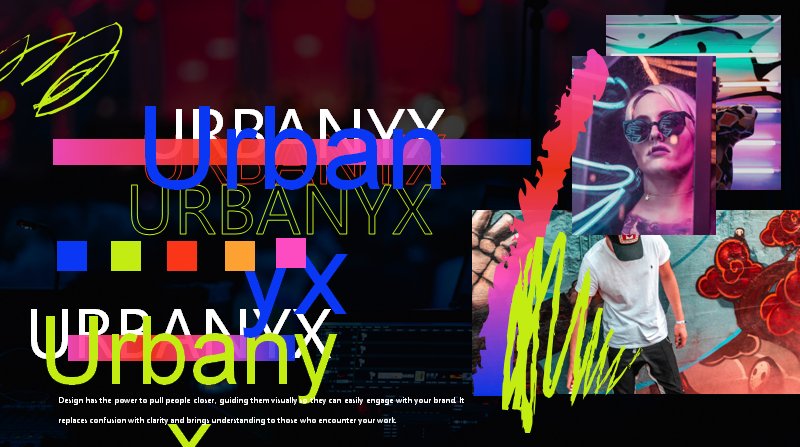 霓虹涂鸦风品牌设计公司介绍PPT模板（URBANYX英文版30页）预览