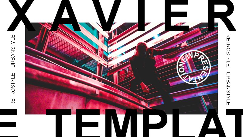 复古霓虹都市风杂志排版PPT模板（XAVIER英文版46页）预览