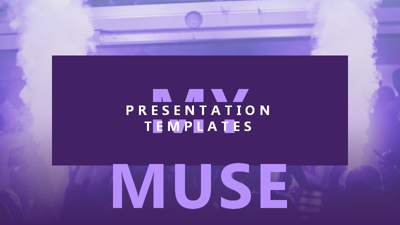 紫色舞台风MY MUSE音乐主题PPT模板（英文版40页）预览