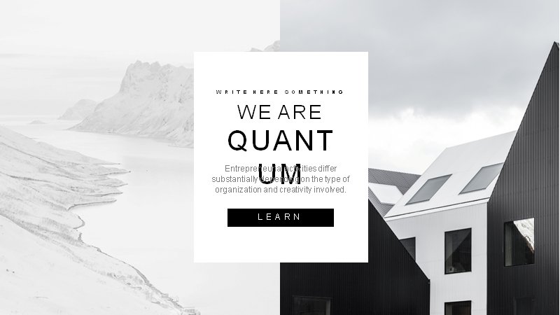 黑白文艺风企业形象画册PPT模板（68页 QUANTUM 版式）预览