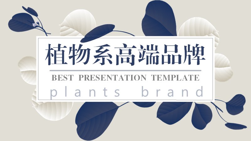 植物系高端品牌PPT模板 森系深蓝植纹25页品牌提案版式预览