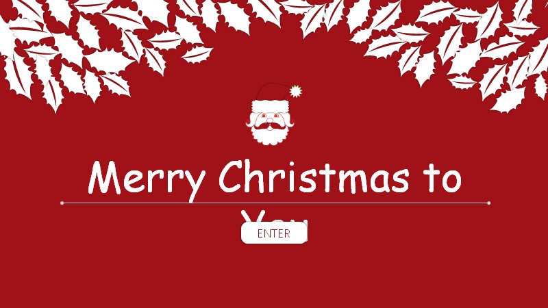 Merry Christmas英文圣诞主题PPT模板（23页红白礼饰版式）预览