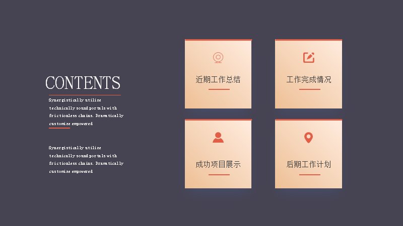 深蓝橙撞色年终总结述职汇报PPT模板（20页）预览