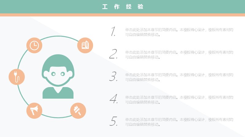 学生会干部竞选工作经历工作计划模板（12页薄荷橙扁平图标版式）预览