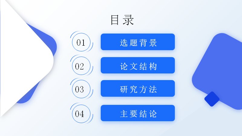 蓝白商务学术答辩模板20页 圆角卡片图文清单通用版式封面预览