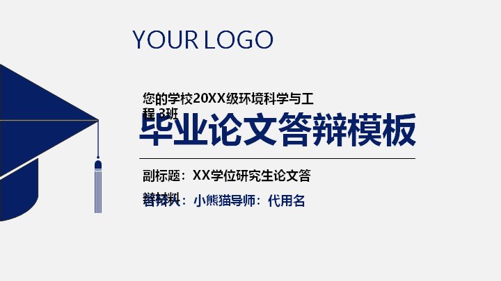 毕业论文答辩模板（36页藏蓝学术答辩五章框架）封面预览