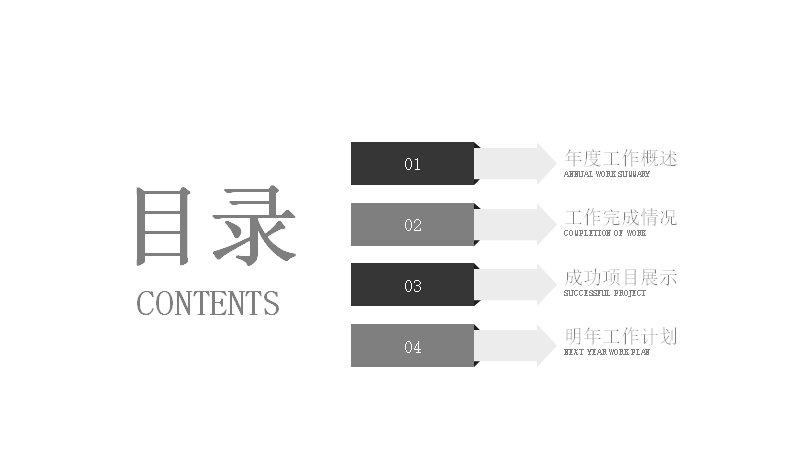 灰黑极简个人简历年度总结PPT模板22页灰阶图示竞聘版式预览
