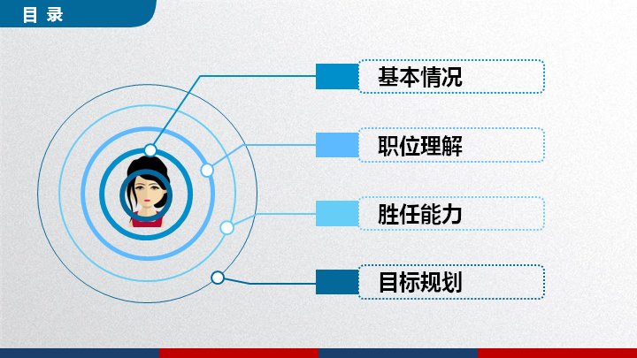 稳重个人简历求职竞聘PPT模板（31页蓝灰商务图示版式）预览