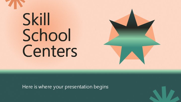 Skill School 教学中心介绍PPT模板（25页渐变星芒版式）封面预览