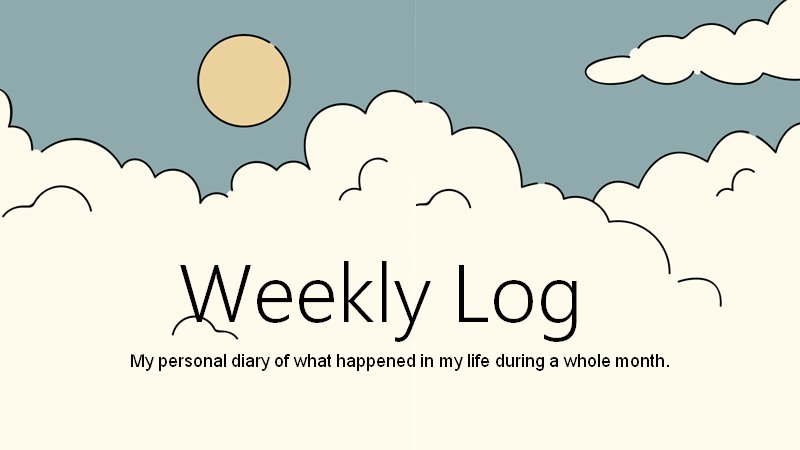 简约手绘可爱风Weekly Log周记手账PPT模板预览