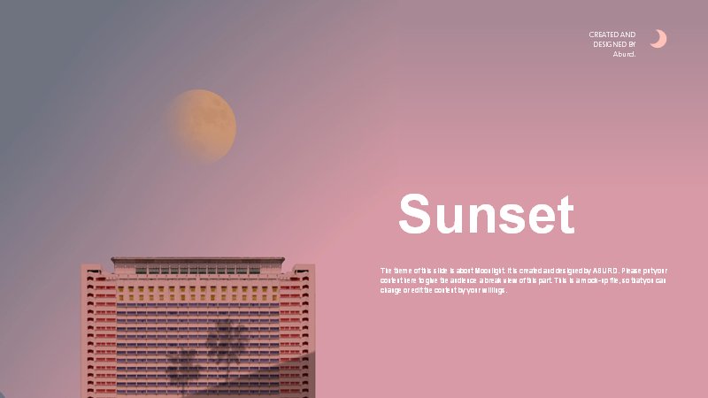 暮色粉调日落棕榈摄影风Sunset通用PPT模板预览