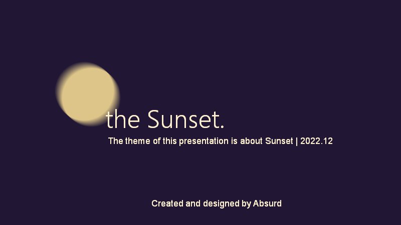 深紫夜空月晕主题the Sunset极简通用PPT模板预览