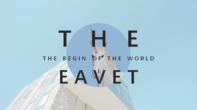 「THE EAVET」红蓝撞色文艺散文风PPT模板（24页四章版式）预览