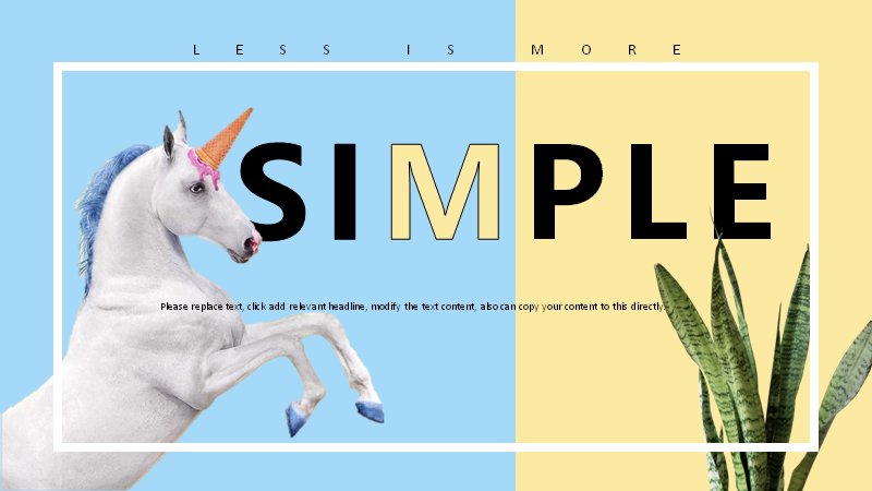 极简主义SIMPLE风马卡龙色系PPT模板（22页杂志版式）预览