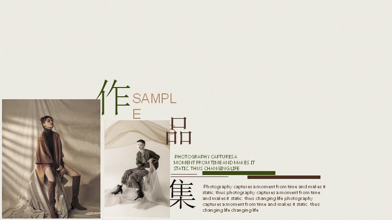 莫兰迪奶油风摄影作品集模板相册排版版式（15页）封面预览