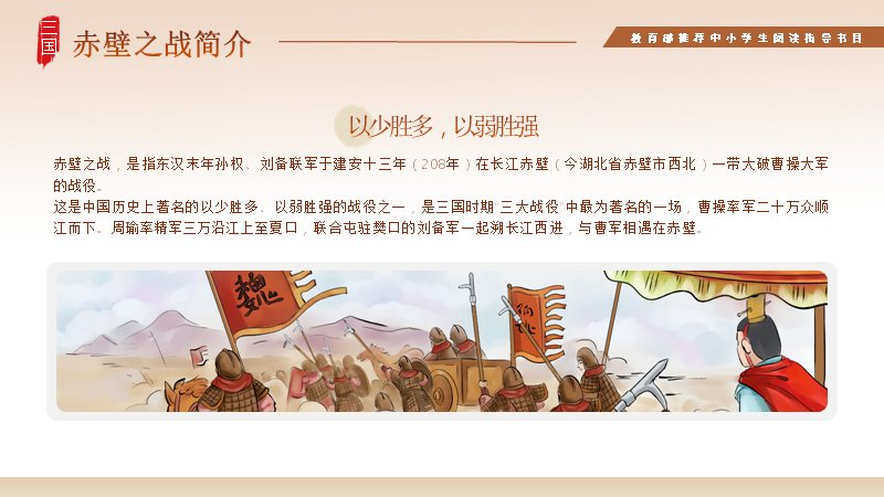 赤壁之战四大名著导读古风课件模板（25页战役经过与历代评论版）封面预览