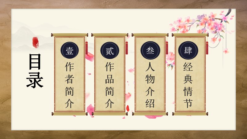 三国演义古典名著导读卷轴风PPT模板预览