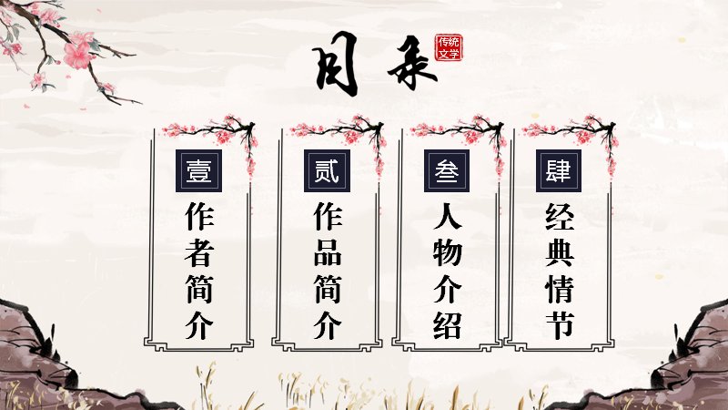 三国演义中国古典名著导读课件模板（23页作者作品与人物情节版）封面预览