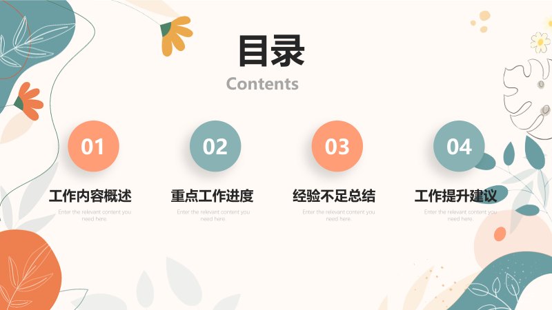 小清新简约通用工作总结PPT模板，计划汇报与竞聘报告通用预览