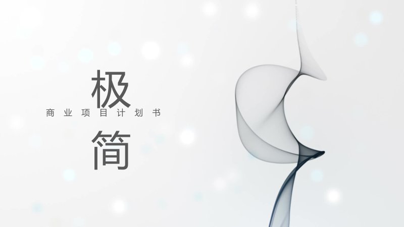 极简黑白商业项目计划书创业融资路演PPT模板精选整套预览