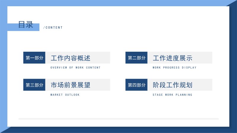 蓝色简约风运营月报工作总结 PPT 模板 19 页含柱形图预览