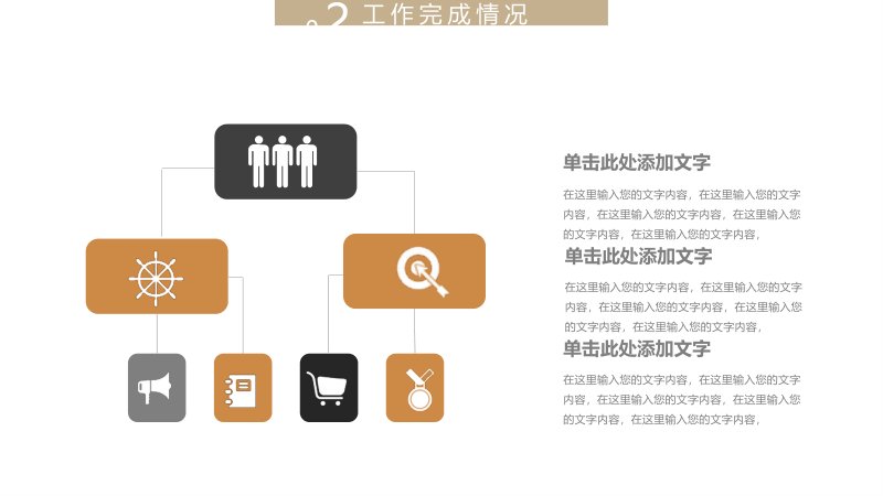 金色极简风年度总结 PPT 模板：四环占比与时间轴计划版式预览
