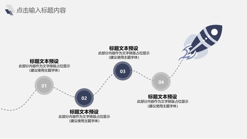 深蓝简约商务风年终总结汇报PPT模板 含曲线时间轴与辐射图预览