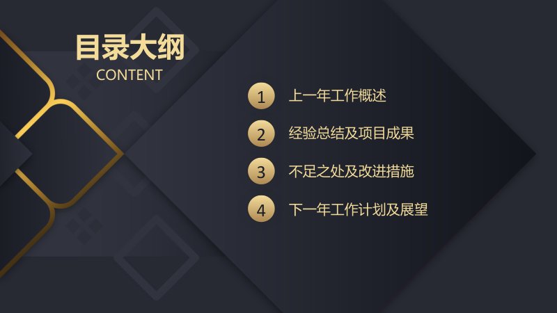 黑金风年度工作总结述职报告通用PPT模板可编辑下载预览