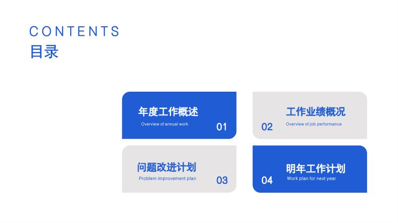 简约蓝色几何风工作汇报PPT模板四章节十七页含双图表预览