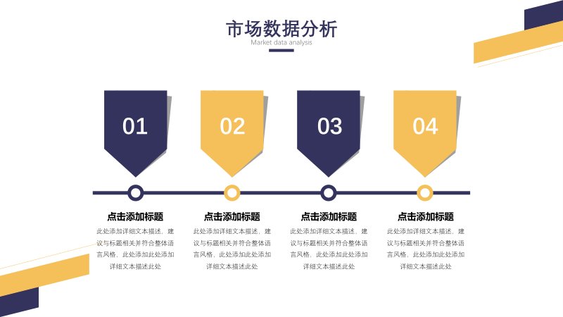 藏青明黄简约商务风总结汇报工作报告PPT模板设计预览