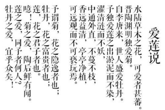 爱莲说原文及解析  爱莲说原文及翻译