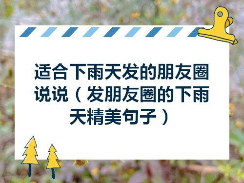 关于下雨天气的优美句子大全 关于下雨天气的成语大全