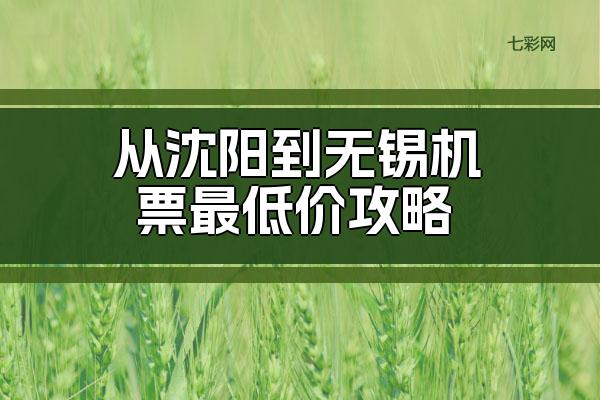 从沈阳到无锡机票最低价攻略