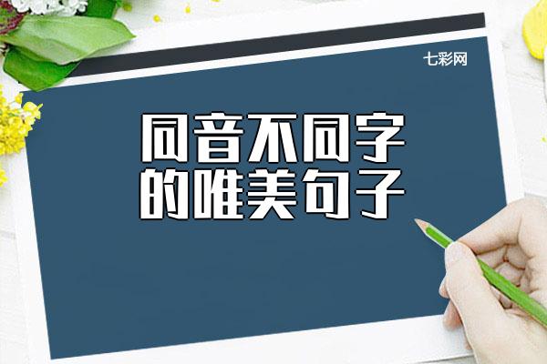 同音不同字的唯美句子