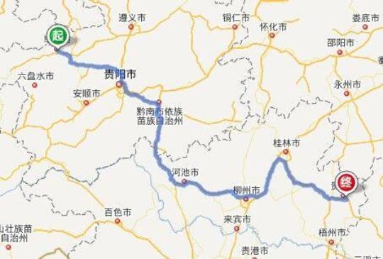 自驾车从杭州到遵义路线查询