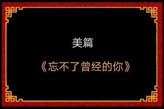 关于忘不了曾经的你的优美句子大全 忘不了曾经相恋