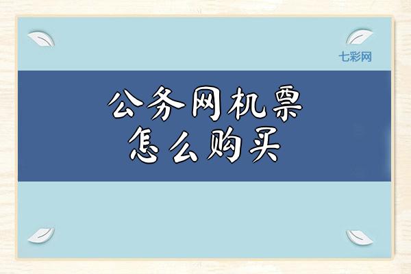 公务网机票怎么购买？