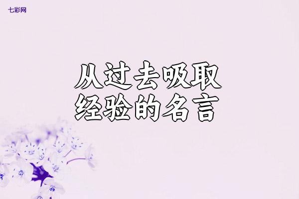 从过去吸取经验的名言