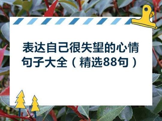 关于信任对我失望的句子说说心情说说心情大全 关于信任失望的说说